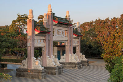 Monument structure against trees