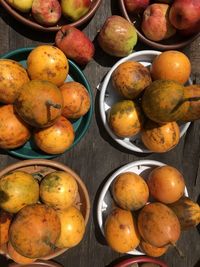High angle view of fruits for sale in market