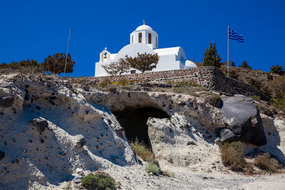 Church of saint mark located next to the hiking path between fira and oia in santorini island