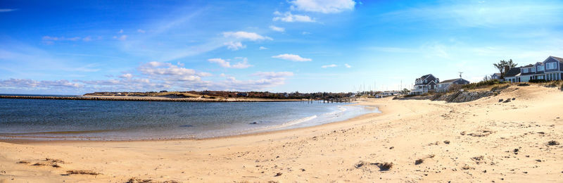 Panoramic view of beach against sky