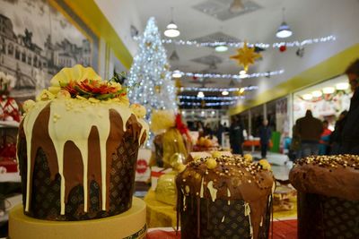 Close-up of cake on table