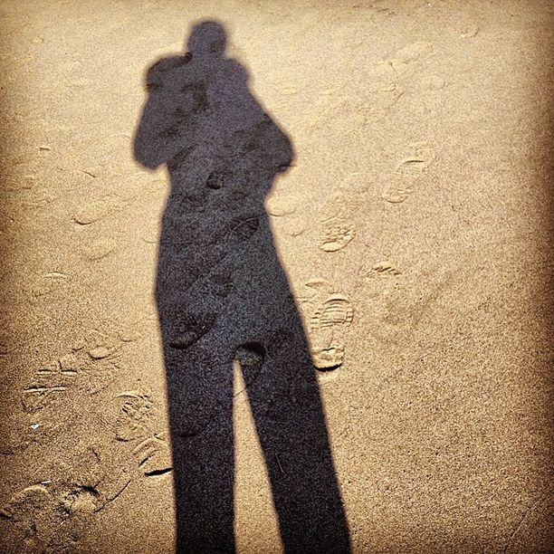 shadow, focus on shadow, sunlight, high angle view, standing, silhouette, lifestyles, leisure activity, unrecognizable person, outline, men, outdoors, day, sand, sunny, textured, street, ground