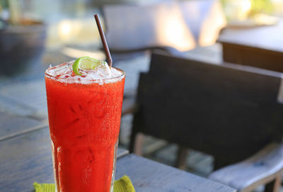 Close-up of drink on table