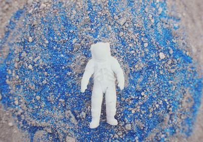 High angle view of statue