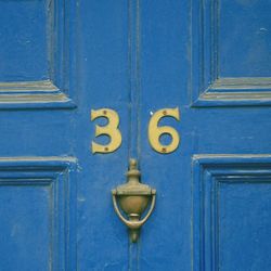 Full frame shot of blue door