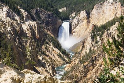 Scenic view of waterfall