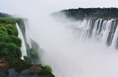 Scenic view of waterfall at foz do iguacu