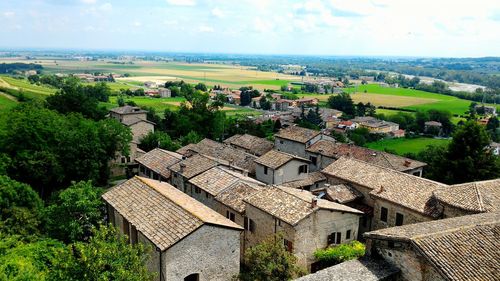 High angle shot of townscape