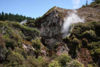 Scenic view of waterfall