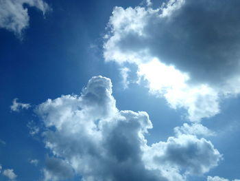 Low angle view of clouds in blue sky