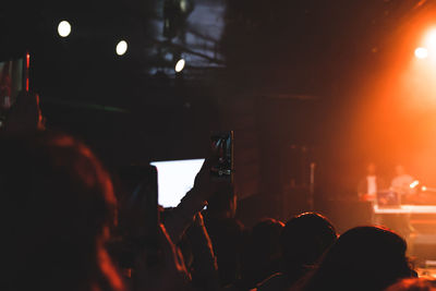 Group of people at music concert