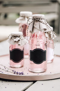 Close-up of glass jar on table