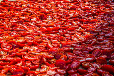 Full frame shot of red chili peppers