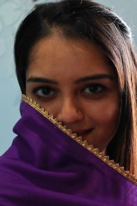 Close-up portrait of a beautiful young woman