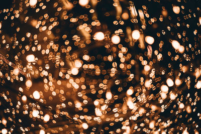 Defocused image of illuminated lights at night