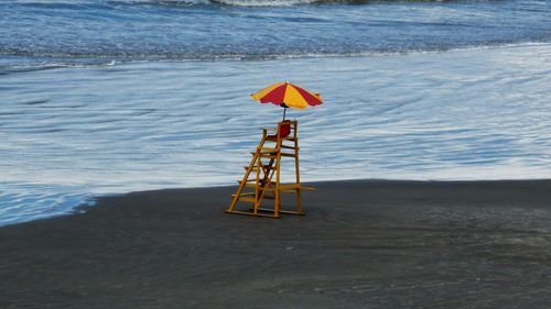 Lifeguard lookout tower on beach