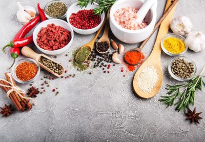 Spices on a table