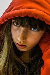 Close-up portrait of a beautiful young woman