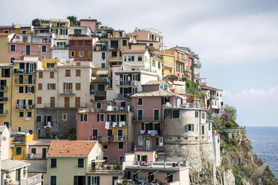 Buildings in city against sky