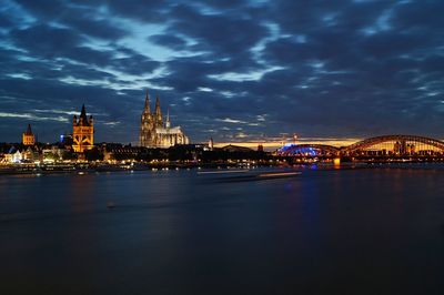 City lit up at night