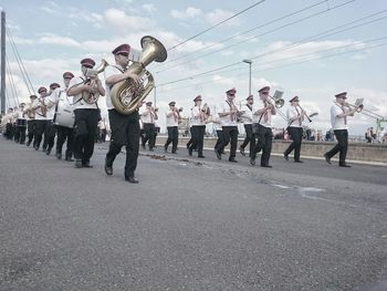Low angle view of trees against sky