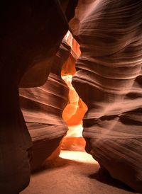 Rock formations at upper antelope canyon