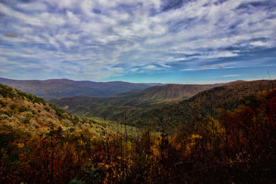 Scenic view of mountains against sky