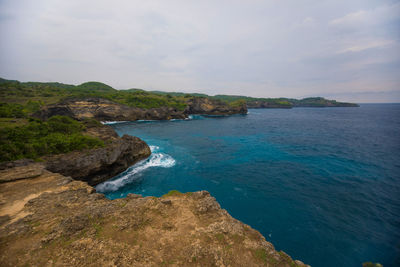 View of sea against cloudy sky