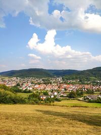 View of townscape against sky
