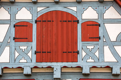 Full frame shot of closed door of building
