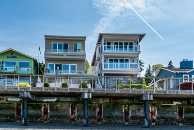 View of built structures against sky