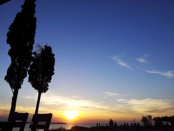 Low angle view of silhouette trees against sky during sunset