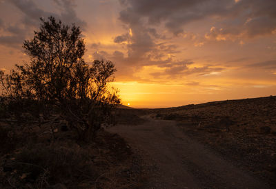 Scenic view of landscape against sky during sunset