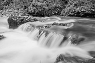 Scenic view of waterfall