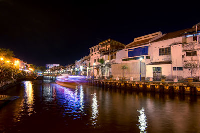 Illuminated city at night