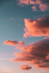 Low angle view of clouds in sky during sunset