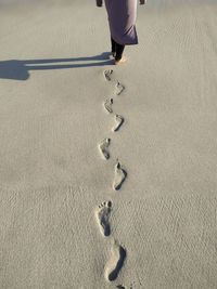 Low section of person standing on beach