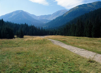 Scenic view of tatra mountains against sky