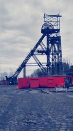 Crane against sky during winter