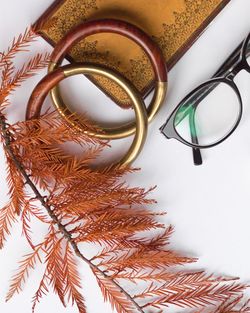 Close-up of eyeglasses on table