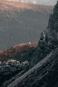 High angle view of rocks on mountain