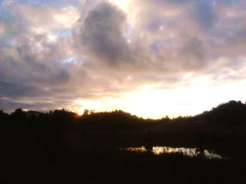 Scenic view of landscape against cloudy sky