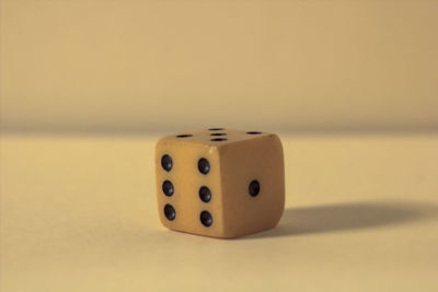 Close-up of camera on table