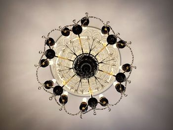 Directly below shot of chandelier