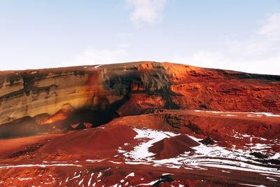 Scenic view of rock formations against sky