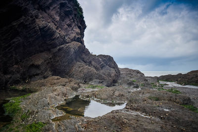 Rock formations against sky