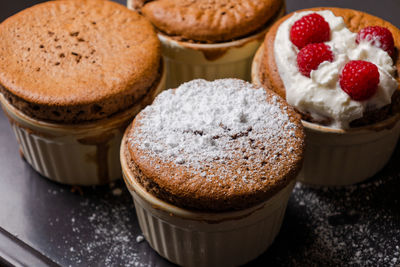 Close-up of cupcakes on table