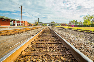 View of railroad tracks against sky