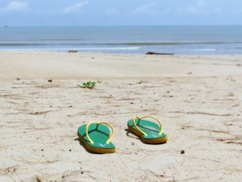 Deck chairs on beach