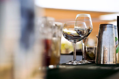 Close-up of wine glass on table